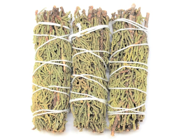 Juniper Sage Smudge Sticks, 4" - 3 Pack (Dried Herb Bundles for Cleansing, Craft & Rituals)