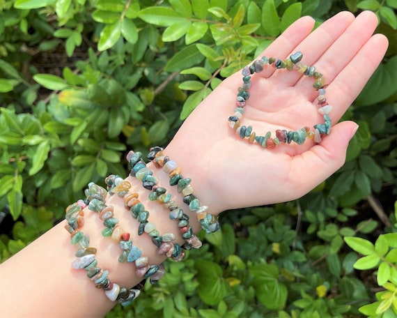 Bloodstone Chip Bracelet (Premium Grade Stretch Chip Bracelet, Healing Bracelet)