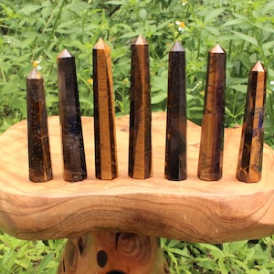 Gold Tiger Eye Crystal Obelisks, 2.5 - 3.5" Towers (6-Sided Polished Tigers Eye Points)