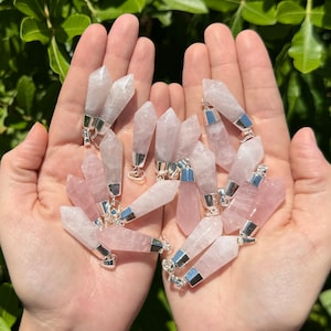 Rose Quartz Diamond Shaped Pendant with Bail - Choose How Many, Wholesale Bulk Discounts! (&#39;A&#39; Grade Premium Quality Rose Quartz Jewelry)