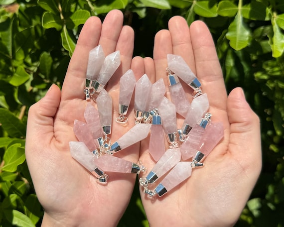 Rose Quartz Diamond Shaped Pendant with Bail - Choose How Many, Wholesale Bulk Discounts! ('A' Grade Premium Quality Rose Quartz Jewelry)