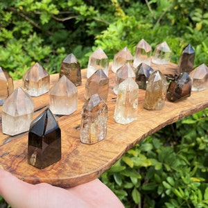 Smoky Quartz Obelisk, 1.75 - 2.25&quot; (&#39;AAA&#39; Grade Premium Quality 6-Sided Obelisk Smoky Quartz Crystal Tower, Home Decor)