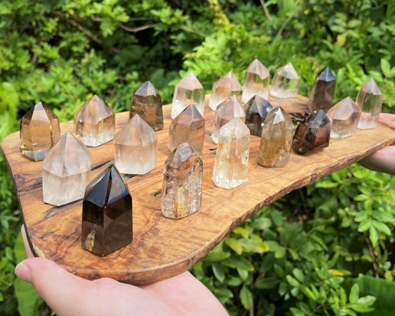 Smoky Quartz Obelisk, 1.75 - 2.25" ('AAA' Grade Premium Quality 6-Sided Obelisk Smoky Quartz Crystal Tower, Home Decor)