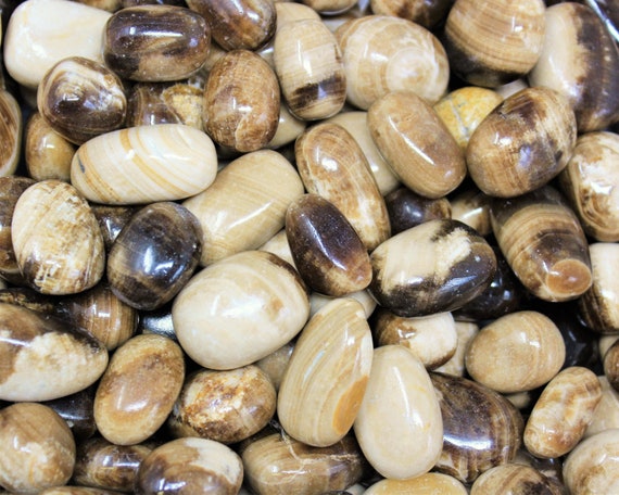 Coffee Calcite Tumbled Stones: Choose Ounces or lb Bulk Wholesale Lots (Premium Quality 'A' Grade Chocolate Calcite Crystals)