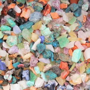 Rough Gemstone Chips Assorted Lots, Crafters Stones - Choose Ounces or lb Bulk Wholesale Lots (Premium Quality 'A' Grade)