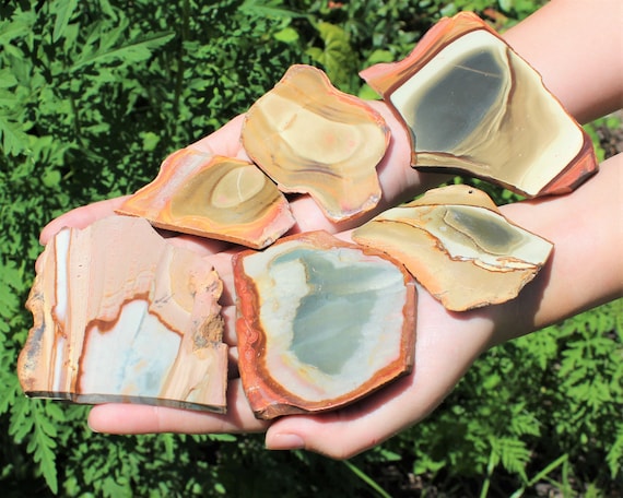 Polychrome Jasper Slab: Choose Size ('AAA' Grade, Display Specimen Quality, Desert Jasper Slice, Desert Jasper Slab)