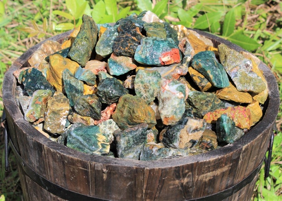 Sea Jasper Rough Natural Stones: Choose Ounces or lb Bulk Wholesale Lots (Premium Quality 'A' Grade)