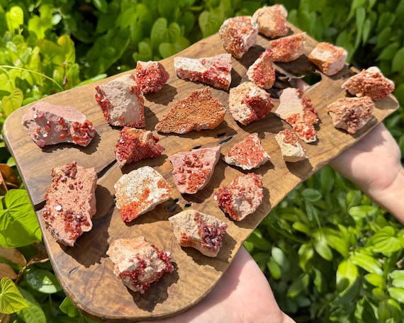 Natural Vanadinite Clusters On Matrix - Raw Vanadinite Crystal Specimens ('A' Grade Vanadinite Stones From Morocco)