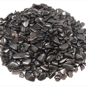 Black Obsidian Semi Tumbled Gemstone Mini Chips 5 - 10 mm: Choose Ounces or lb Loose Wholesale Bulk Lots (&#39;A&#39; Grade, Black Obsidian Chips)