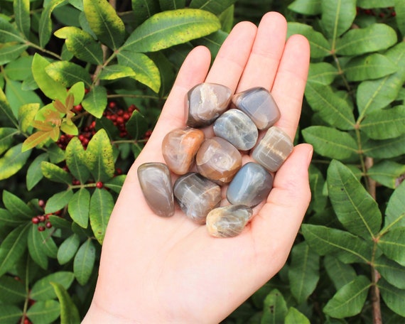 Black Moonstone Tumbled Stones: Choose How Many Pieces (Premium Quality 'A' Grade)