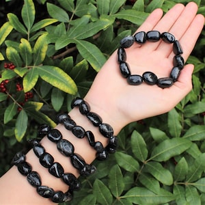 Black Obsidian Tumbled Gemstone Bracelet