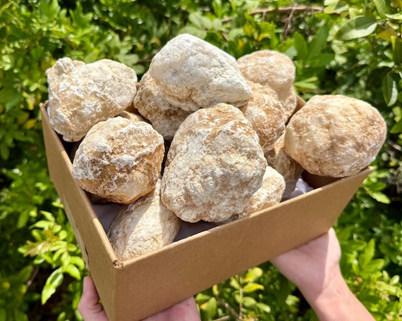 CRAZY CHEAP Box of Break Your Own Geodes - 20 lbs of JUMBO Unopened Moroccan Crystal Calcite Geodes (Stunning Crystal Treasures Inside)