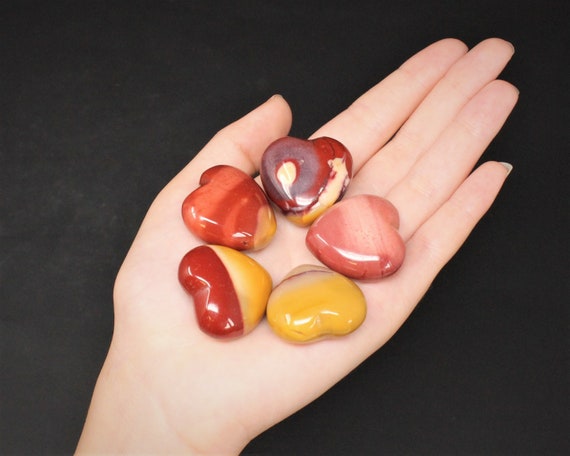 Mookaite Heart 1" - Choose How Many ('A' Grade Premium Quality Mookaite Hearts, Mookaite Jasper Heart)