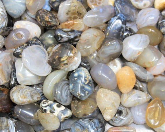 Oco Agate Tumbled Stones: Choose Ounces or lb Bulk Wholesale Lots (Premium Quality 'A' Grade)