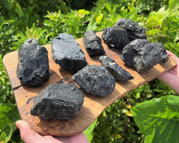 JUMBO Rough Black Tourmaline Natural Crystals: Choose Size ('A' Grade Raw Tourmaline, Natural Black Tourmaline, Protection Crystals)