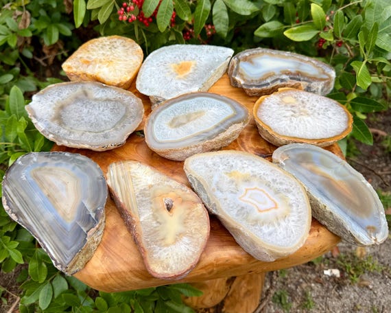 LARGE Natural Agate Slices / Thick Polished Agate Slabs - Choose Size (Premium Quality Agate Slices From Brazil)