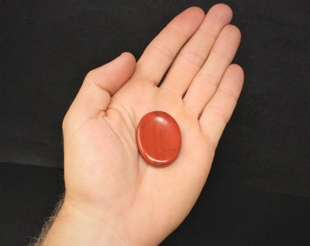 Red Jasper Pocket Palm Stone (Jasper Pocket Stone, Worry Stone, Polished Stone, Red Jasper Smooth Stone)