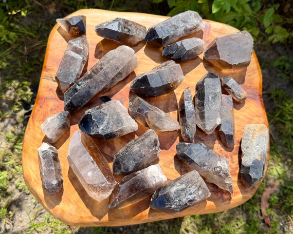 Smoky Quartz Crystal Points - CLEARANCE Quality Wholesale Bulk Lots ('B' Grade Smokey Quartz Points)