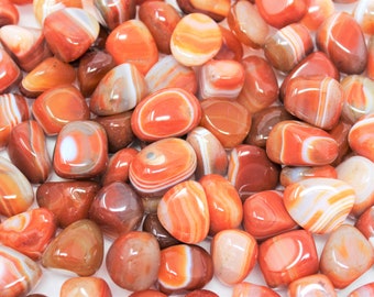 Banded Carnelian Tumbled Stones - Small, Medium, or Large: Choose Ounces or lb Bulk Wholesale Lots (Premium Quality 'A' Grade)