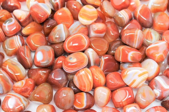 Banded Carnelian Tumbled Stones - Small, Medium, or Large: Choose Ounces or lb Bulk Wholesale Lots (Premium Quality 'A' Grade)