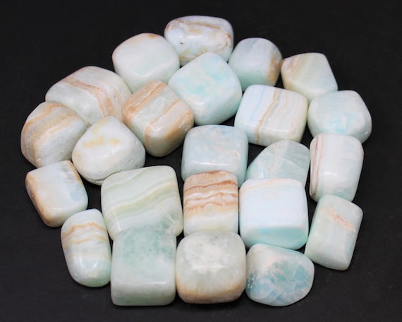 Caribbean Calcite Tumbled Stones: Choose Ounces or lb Bulk Wholesale Lots (Premium Quality 'A' Grade)