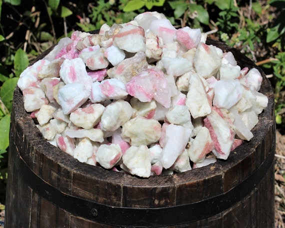 Pink Tourmaline Rough Natural Stones: Choose Ounces or lb Bulk Wholesale Lots (Premium Quality 'A' Grade Rubellite)