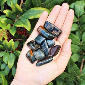 Blue Tiger Eye Tumbled Stones: Choose How Many Pieces (Premium Quality 'A' Grade)