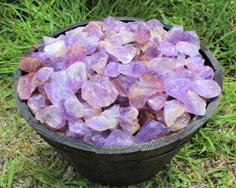 Rough Natural Amethyst (Brazil) Premium Grade Crystals: Choose Ounces or lb Bulk Wholesale Lots (Premium Quality 'A' Grade)