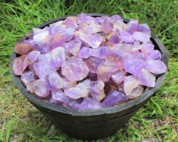 Rough Natural Amethyst (Brazil) Premium Grade Crystals: Choose Ounces or lb Bulk Wholesale Lots (Premium Quality 'A' Grade)