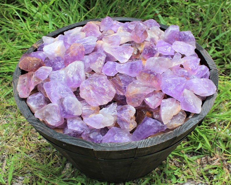 Rough Natural Amethyst (Brazil) Premium Grade Crystals: Choose 4 oz, 8 oz, 1 lb, 2 lb, 5 lb or 11 lb Wholesale Bulk Lots (Raw Amethyst) 