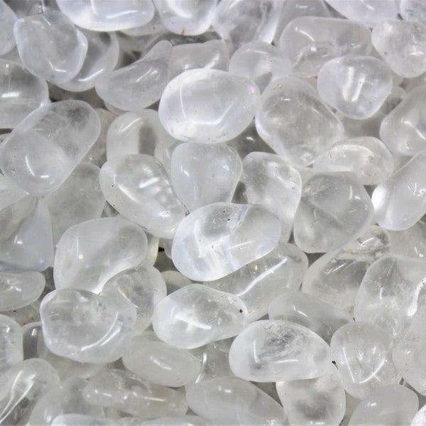 Clear Quartz Tumbled Stones: Choose Ounces or lb Bulk Wholesale Lots (Premium Quality 'A' Grade)