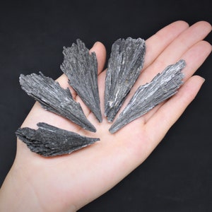 Black Kyanite Blades: Choose Ounces or lb Bulk Wholesale Lots 'A' Grade Premium Quality Black Kyanite Fans Bild 3