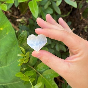 Selenite Crystal Hearts Small, Large & Extra Large 0.75 3: Choose Size Polished Selenite Heart, Palm Stone Small: 0.75 - 1"