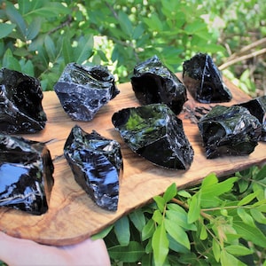 MASSIVE Rough Black Obsidian Natural Crystals: Choose Size, 3 12 Chunks 'A' Grade, Raw Black Obsidian Stones, Natural Obsidian Crystal image 2