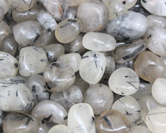 Tourmalinated Quartz Tumbled Stones: Choose Ounces or lb Bulk Wholesale Lots (Premium Quality 'A' Grade)