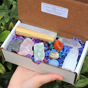 Mystery Crystal Box Crystals, Bracelets, Palm Stones, Selenite, Palo Santo, Tumble and Rough Stones Crystal Confetti, Crystal Gifts Medium