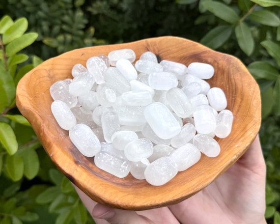 Selenite Tumbled Stones: Choose Ounces or lb Bulk Wholesale Lots (Premium Quality 'A' Grade Selenite Crystals)