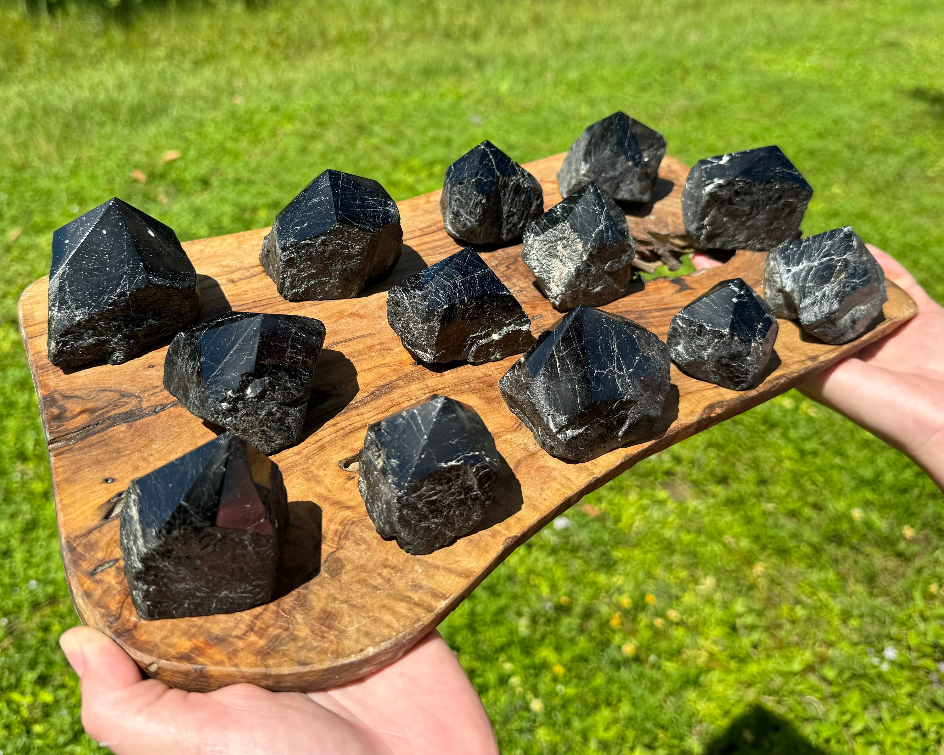 Black Tourmaline Top Polished Points Natural Black Tourmaline Cut