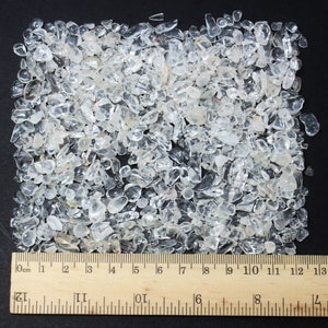 Clear Quartz Semi Tumbled Gemstone Mini Chips 3 8 mm: Choose Ounces or lb Loose Wholesale Bulk Lots 'AAA' Grade, Clear Quartz Chips image 9