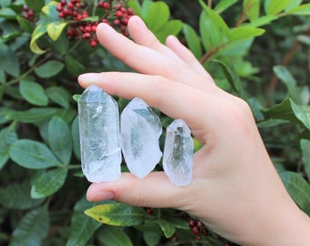 3 Pack Clear Quartz Crystal Points, 1 - 1.5" ('A' Grade Quartz Gemstone Points, Craft Supply)