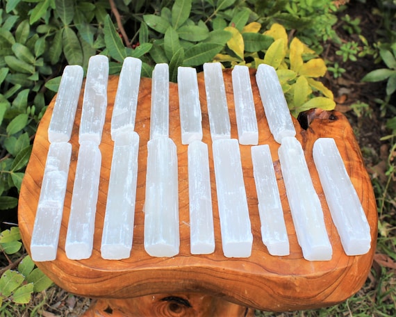 5" Selenite Logs Crystal Sticks Wand Blade - You Choose Amount (8 oz, 1 lb, 2 lb, 3 lb, 5 lb, 10 lb or 15 lb) Bulk Wholesale Lot