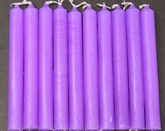 Violet 4" Chime Candles - Set of 10 Spell Candles (Spell Candles, Candle Magick, Wicca, Pagan, Altar)