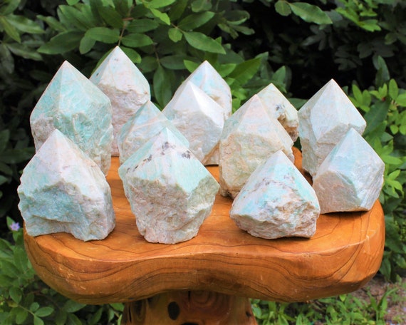 Amazonite Top Polished Point, Amazonite Cut Base Point: Choose Size ('AAA' Grade, Amazonite Crystal, Decorative Crystal Point, Home Decor)