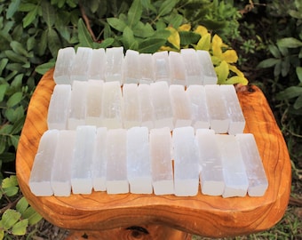 2.5&quot; - 3&quot; Selenite Sticks: Choose Amount 8 oz, 1, 2, 3, 5, 10, or 15 lb Bulk Wholesale Lots (Mini Selenite Logs Crystal Sticks Wand Blades)