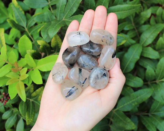 Tourmalinated Quartz Tumbled Stones: Choose How Many Pieces (Premium Quality 'A' Grade)