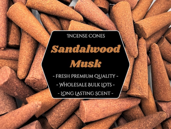 SANDALWOOD MUSK Incense Cones: Choose 10, 20, 50, 100 or 200 Bulk Lots