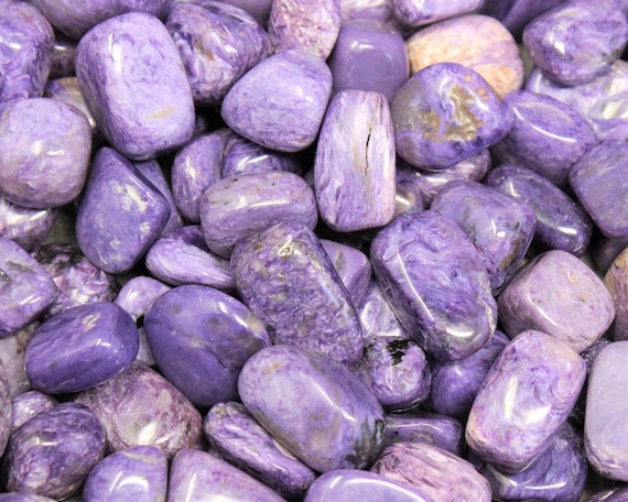 Charoite Tumbled Stones: Choose Ounces or lb Bulk Wholesale Lots (Premium Quality 'A' Grade Natural Charoite Crystals)