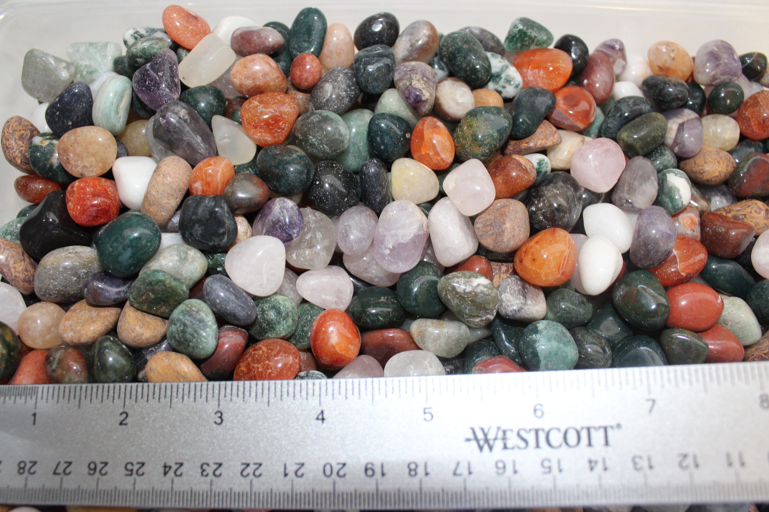 Assorted Tumbled Stones SMALL 3 lb Wholesale Bulk Lot (Mixed Tumbled