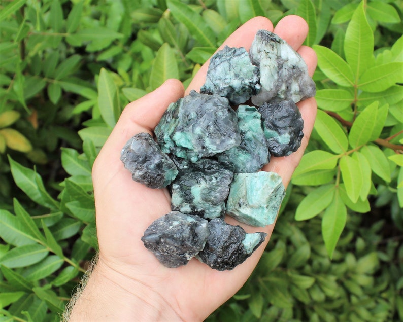 Rough Natural Emerald Stones: Choose How Many Pieces (Raw Emerald, Rough Emerald, 'A' Grade, Emerald Crystals, Crystal Healing) 