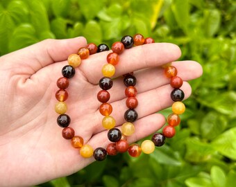 Fall Harvest Bracelet: Garnet, Red Jasper, Carnelian & Yellow